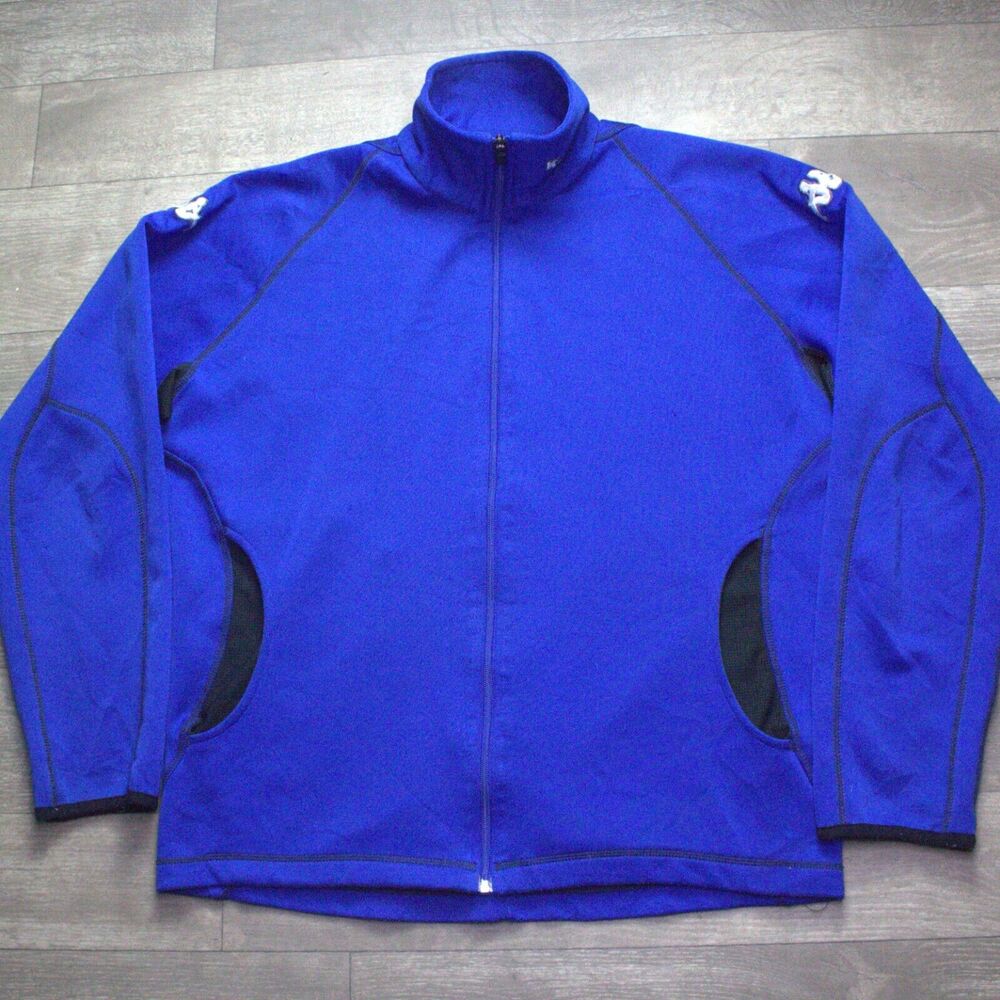 Kappa Track Jacket Full Zip Blue Vintage Style Streetwear Size L